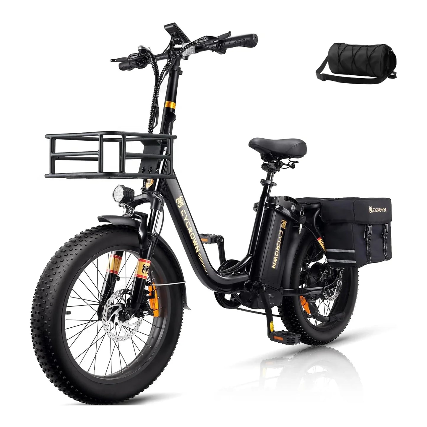 CYCROWN Free 20 Step-Thru Fat Tire All-Terrain Electric Bike 1000W Peak Motor 48V 15.6Ah Battery