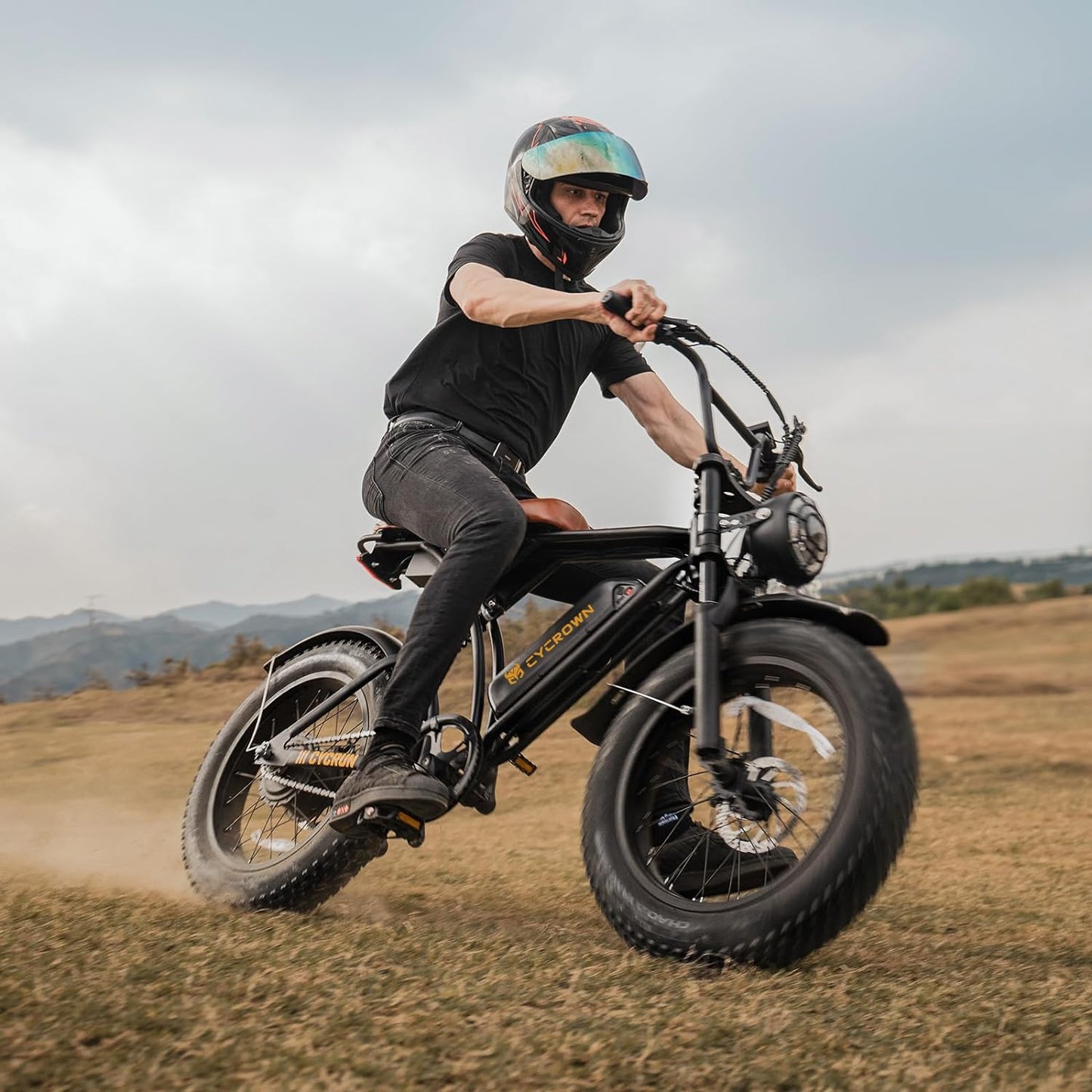 CYCROWN Run 20 Retro Fat Tire Off Road Mountain Electric Bike 750W Motor 36V 10.4Ah Battery