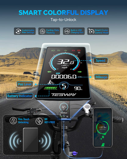 TESWAY X7 AWD - 3000W E-bike 200N·M Torque | UK warehouse