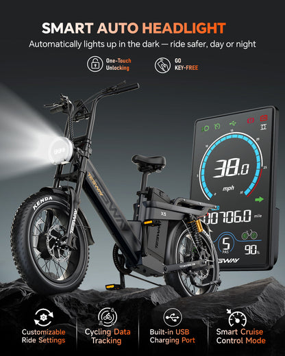 TESWAY X5 AWD Step-Thru E-Bike – 3000W Motor | UK warehouse