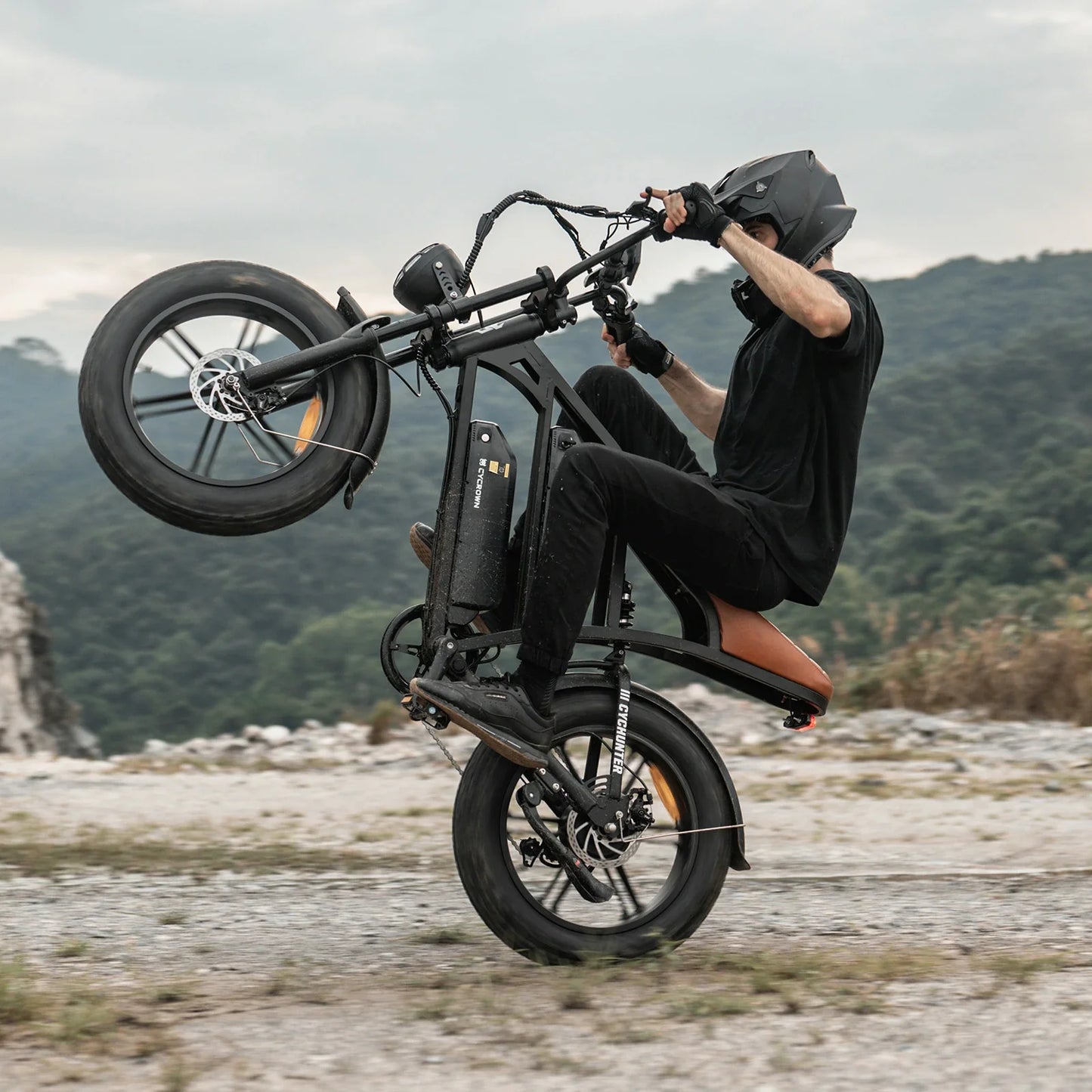 CYCROWN Hunter 20 Retro Electric Dirt Bike 750W Motor 48V 13+13Ah Dual Batteries