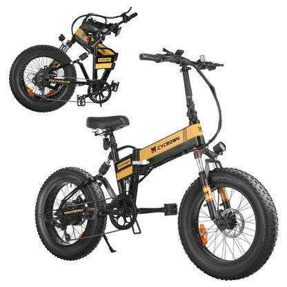 CYCROWN Knight 20 Folding Electric Bike 750W Peak Motor 48V 12.5Ah Battery
