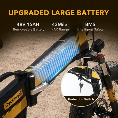 CYCROWN Knight 20 Folding Electric Bike 750W Peak Motor 48V 12.5Ah Battery