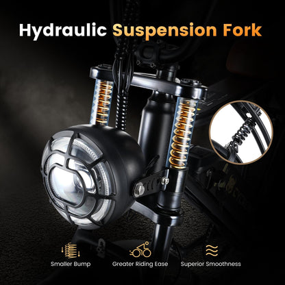 CYCROWN Run 20 Retro Fat Tire Off Road Mountain Electric Bike 750W Motor 36V 10.4Ah Battery