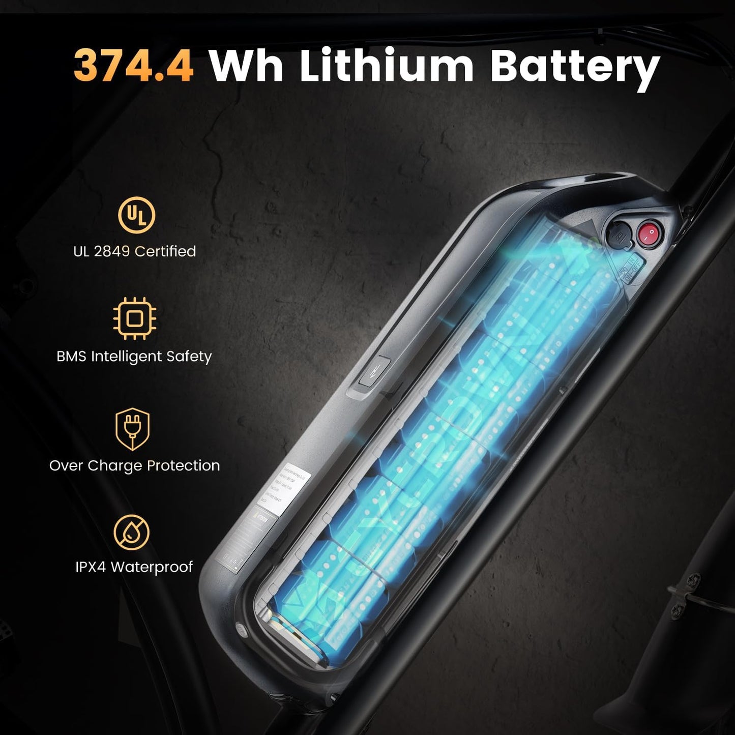 CYCROWN Run 20 Retro Fat Tire Off Road Mountain Electric Bike 750W Motor 36V 10.4Ah Battery