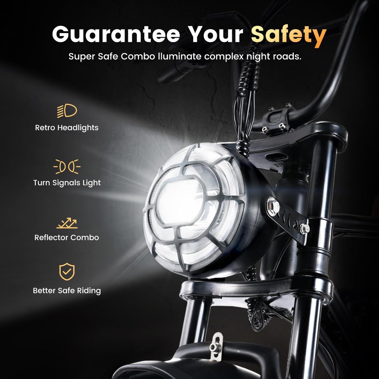 CYCROWN Run 20 Retro Fat Tire Off Road Mountain Electric Bike 750W Motor 36V 10.4Ah Battery