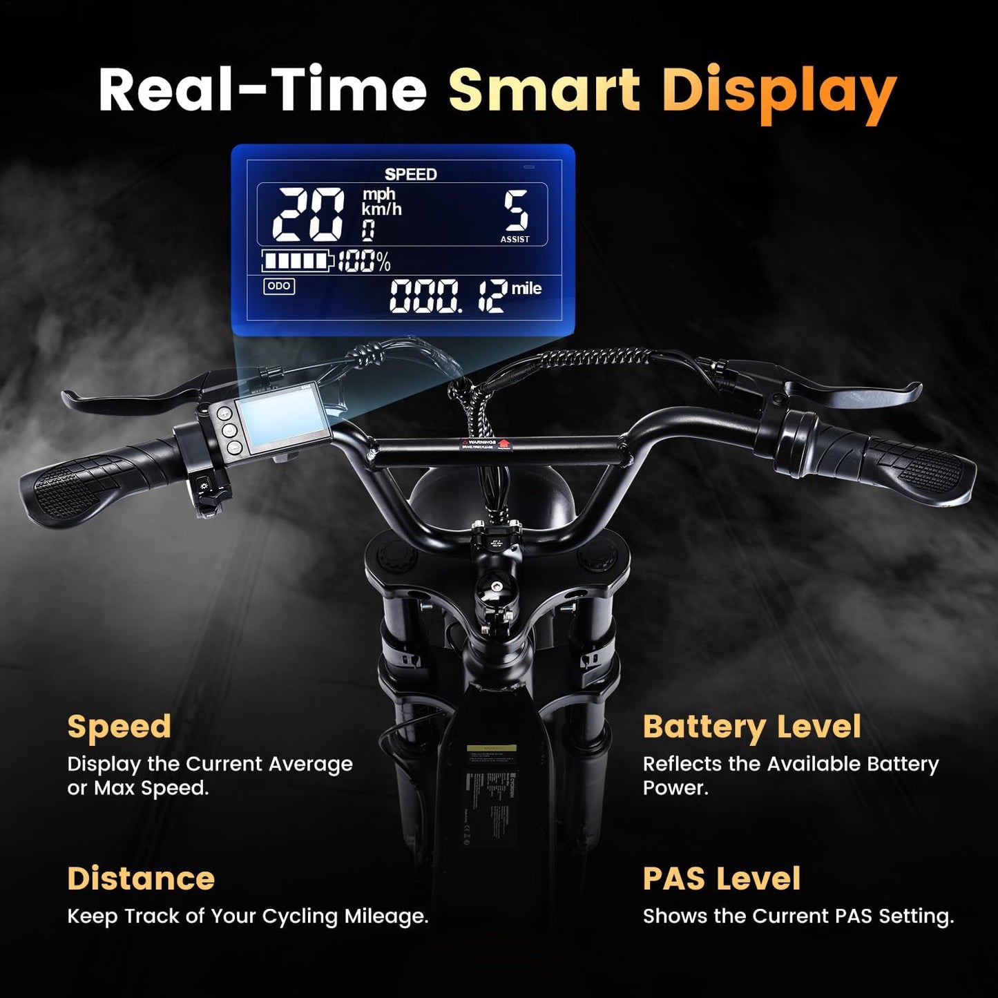 CYCROWN Run 20 Retro Fat Tire Off Road Mountain Electric Bike 750W Motor 36V 10.4Ah Battery