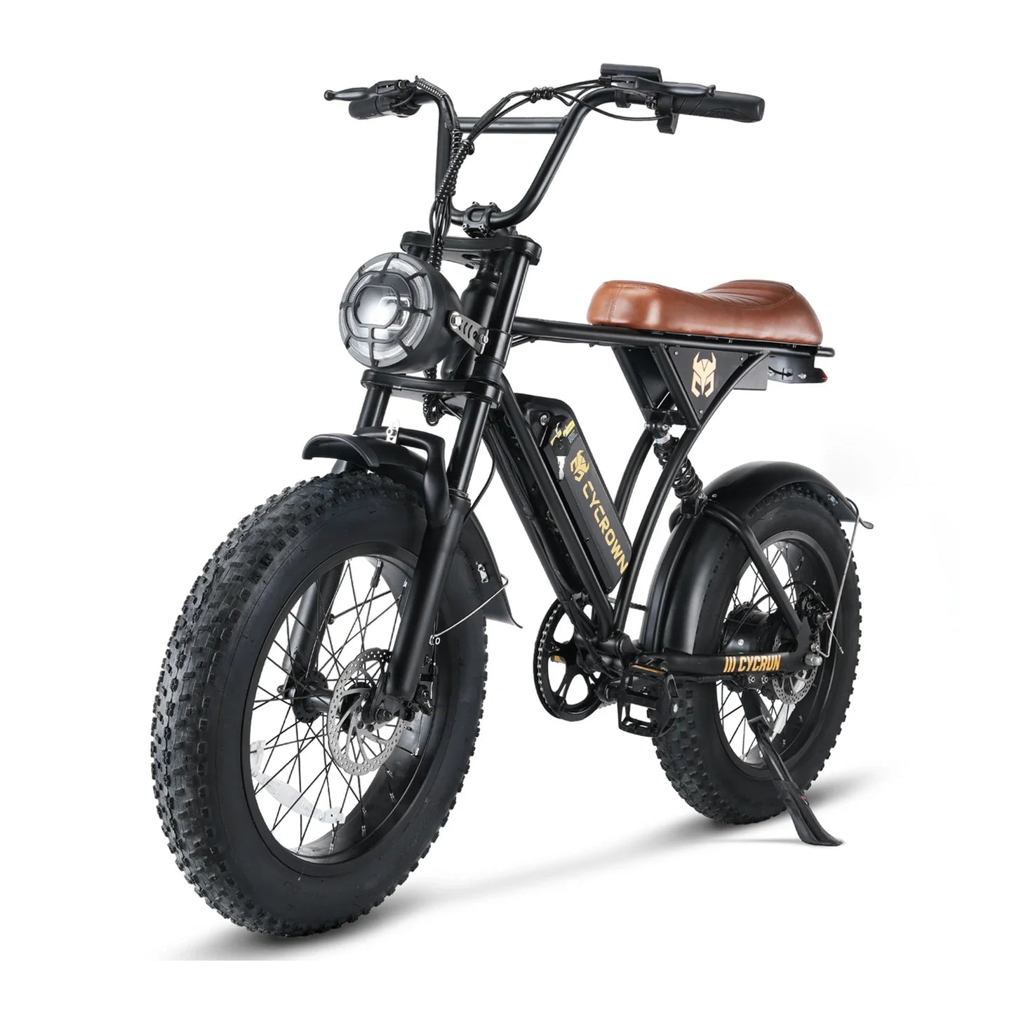 CYCROWN Run 20 Retro Fat Tire Off Road Mountain Electric Bike 750W Motor 36V 10.4Ah Battery