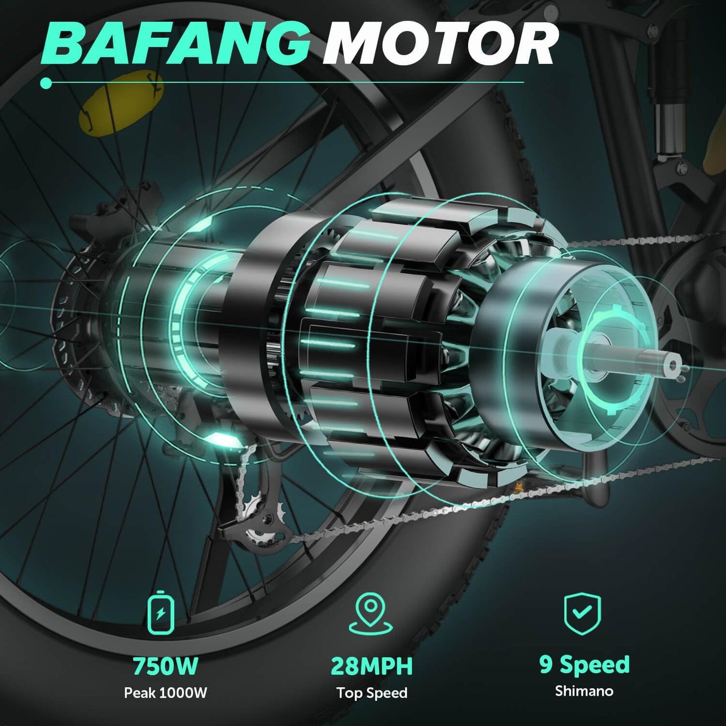 CYCROWN Ultra 26 Fat Tire Electric Mountain Bike 1000W Motor 48V 15Ah Battery
