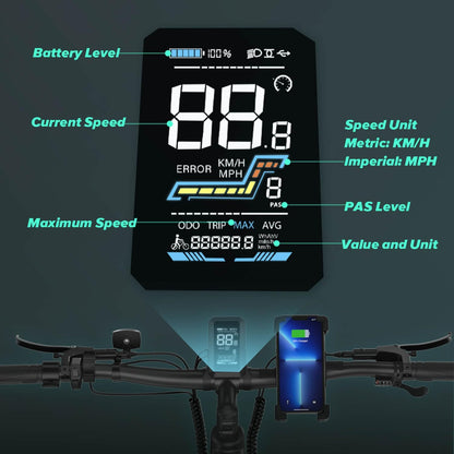 CYCROWN Ultra 26 Fat Tire Electric Mountain Bike 1000W Motor 48V 15Ah Battery