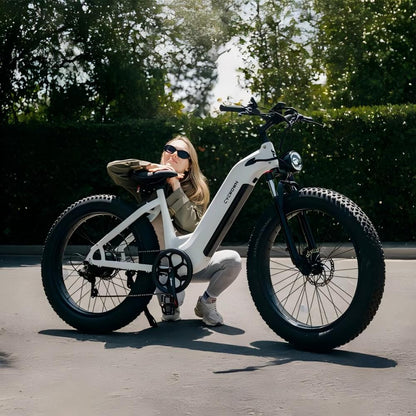 CYCROWN Verve 26 Step-Thru Fat Tire City Cruiser Electric Bike 1000W Motor 48V 15.6Ah Battery