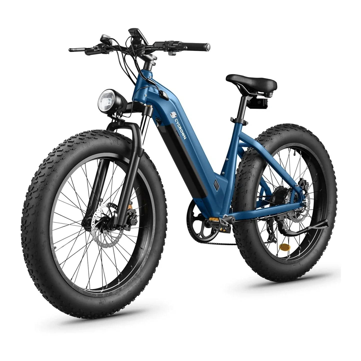 CYCROWN Verve 26 Step-Thru Fat Tire City Cruiser Electric Bike 1000W Motor 48V 15.6Ah Battery