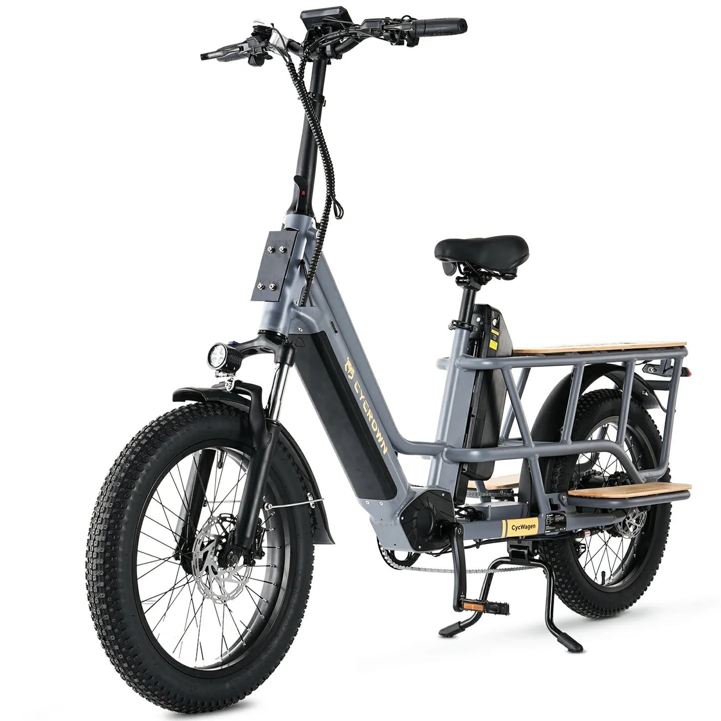 CYCROWN Wagen 20 Step-Thru Fat Tire Longtail Cargo Electric Bike 1000W Motor 48V 15.6Ah+10.4Ah Dual Batteries