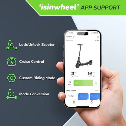 ISINWHEEL S9 Max 10 Folding Commuting Electric Scooter 500W Motor 42V 10Ah Battery