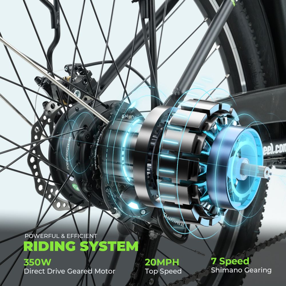 ISINWHEEL U2 26 Cruiser Commuting Electric Bike 500W Motor 36V 13Ah Battery