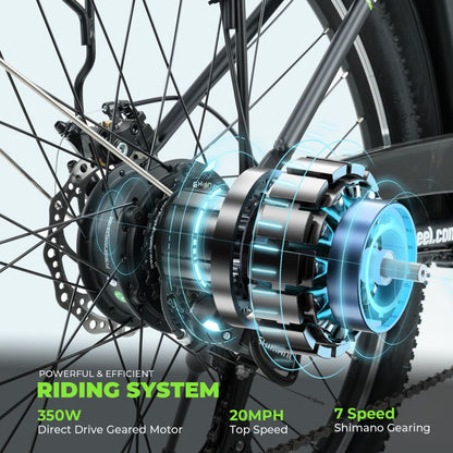 ISINWHEEL U2 26 Cruiser Commuting Electric Bike 500W Motor 36V 13Ah Battery