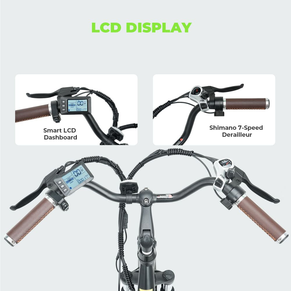 ISINWHEEL U2 26 Cruiser Commuting Electric Bike 500W Motor 36V 13Ah Battery