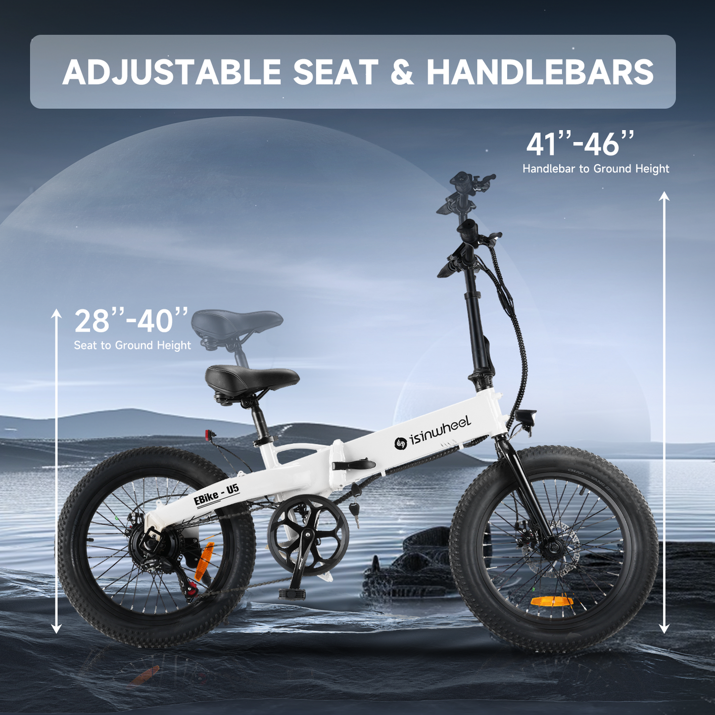 ISINWHEEL U5 20 Folding Electric Bike 500W Motor 48V 7.8Ah Battery