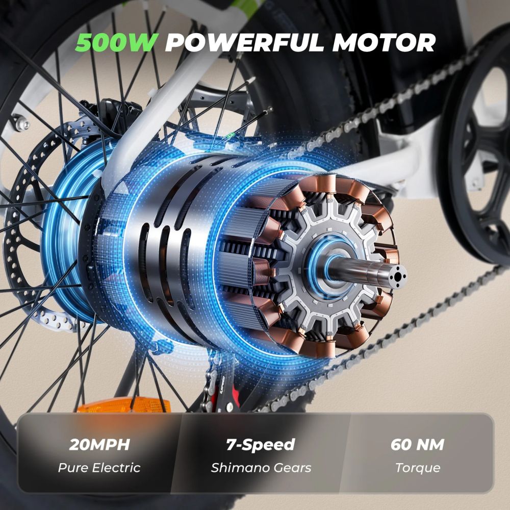 ISINWHEEL U7 20 Step-Thru Cargo Electric Bike 500W Motor 48V 10.4Ah Battery