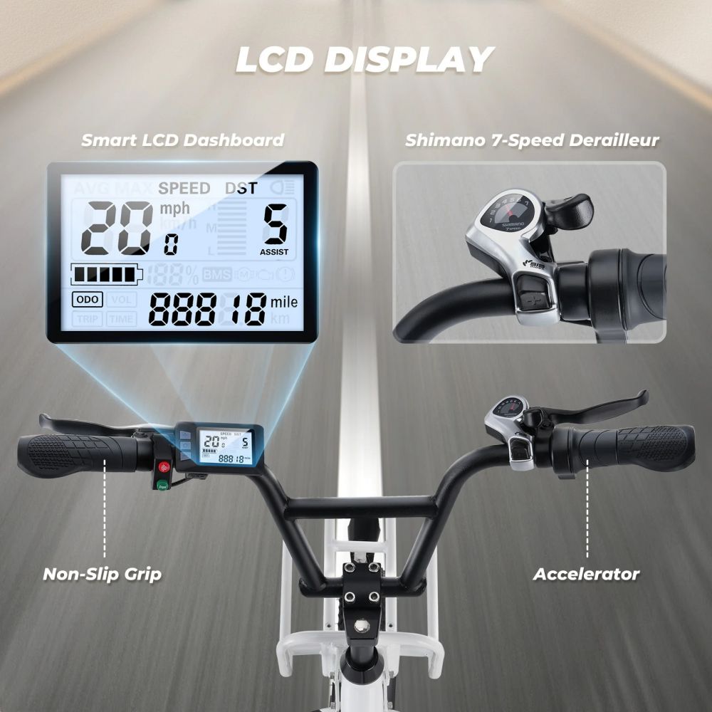 ISINWHEEL U7 20 Step-Thru Cargo Electric Bike 500W Motor 48V 10.4Ah Battery