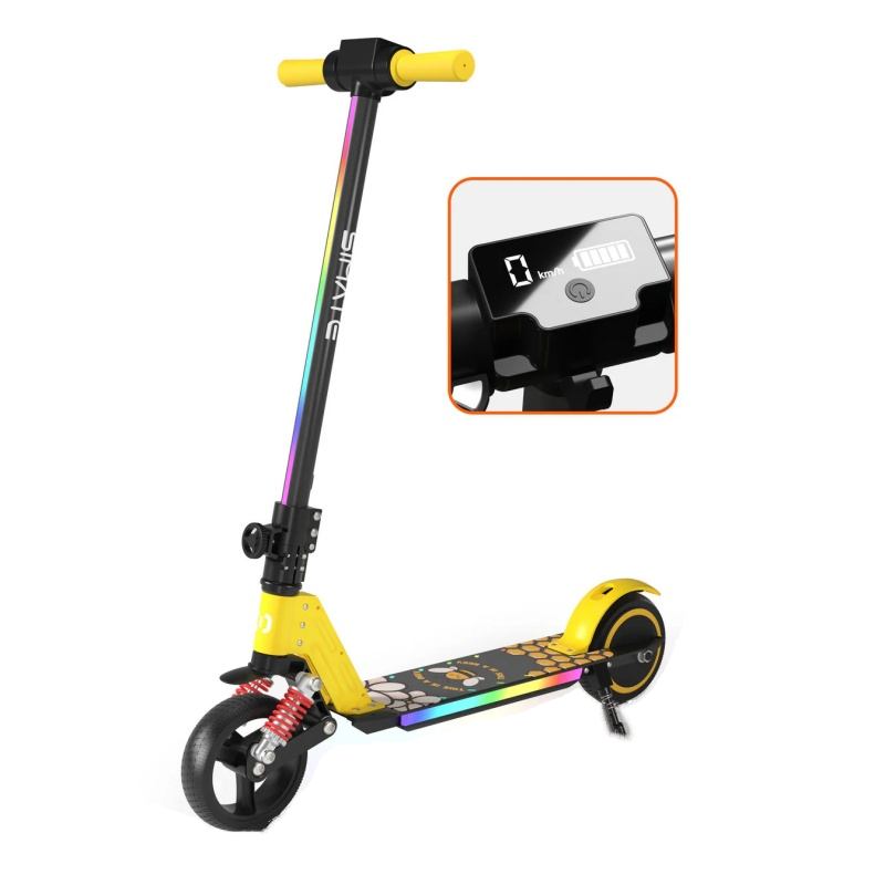 SIMATE S5 6.5 Kid's Foldable Colorful Body Lights Electric Scooter 130W Motor 24V 2.5Ah Battery (New)