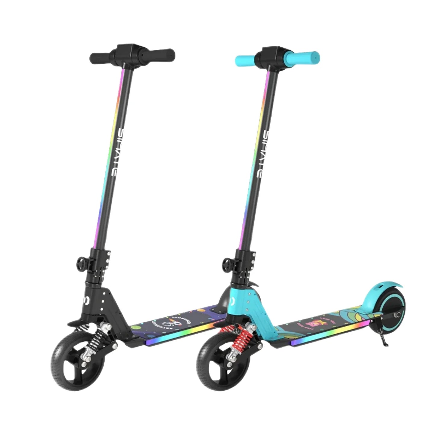 SIMATE S5 6.5 Kid's Foldable Colorful Body Lights Electric Scooter 130W Motor 24V 2.5Ah Battery (New)