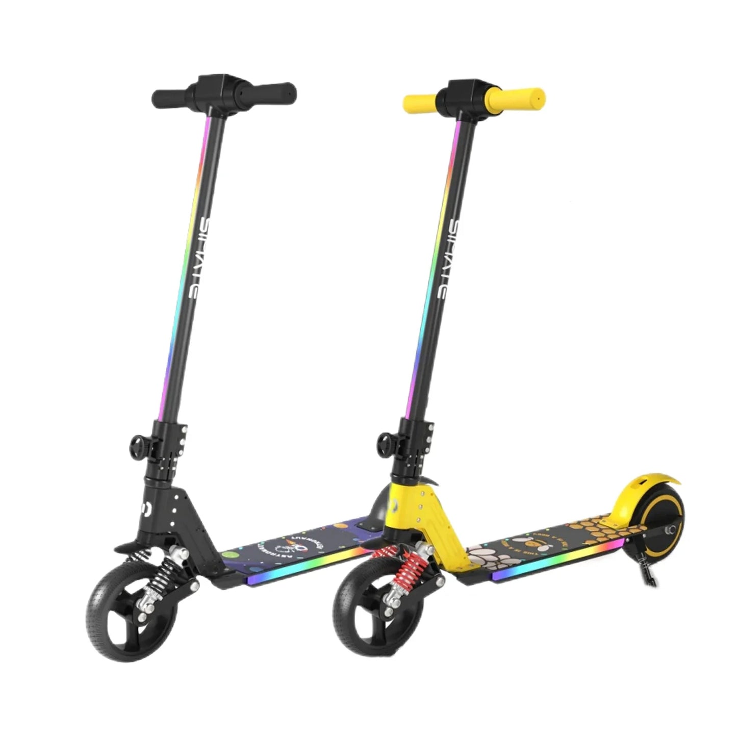 SIMATE S5 6.5 Kid's Foldable Colorful Body Lights Electric Scooter 130W Motor 24V 2.5Ah Battery (New)