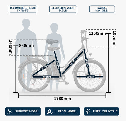 ONESPORT OT18-3 Step-Thru Electric Bike Combo